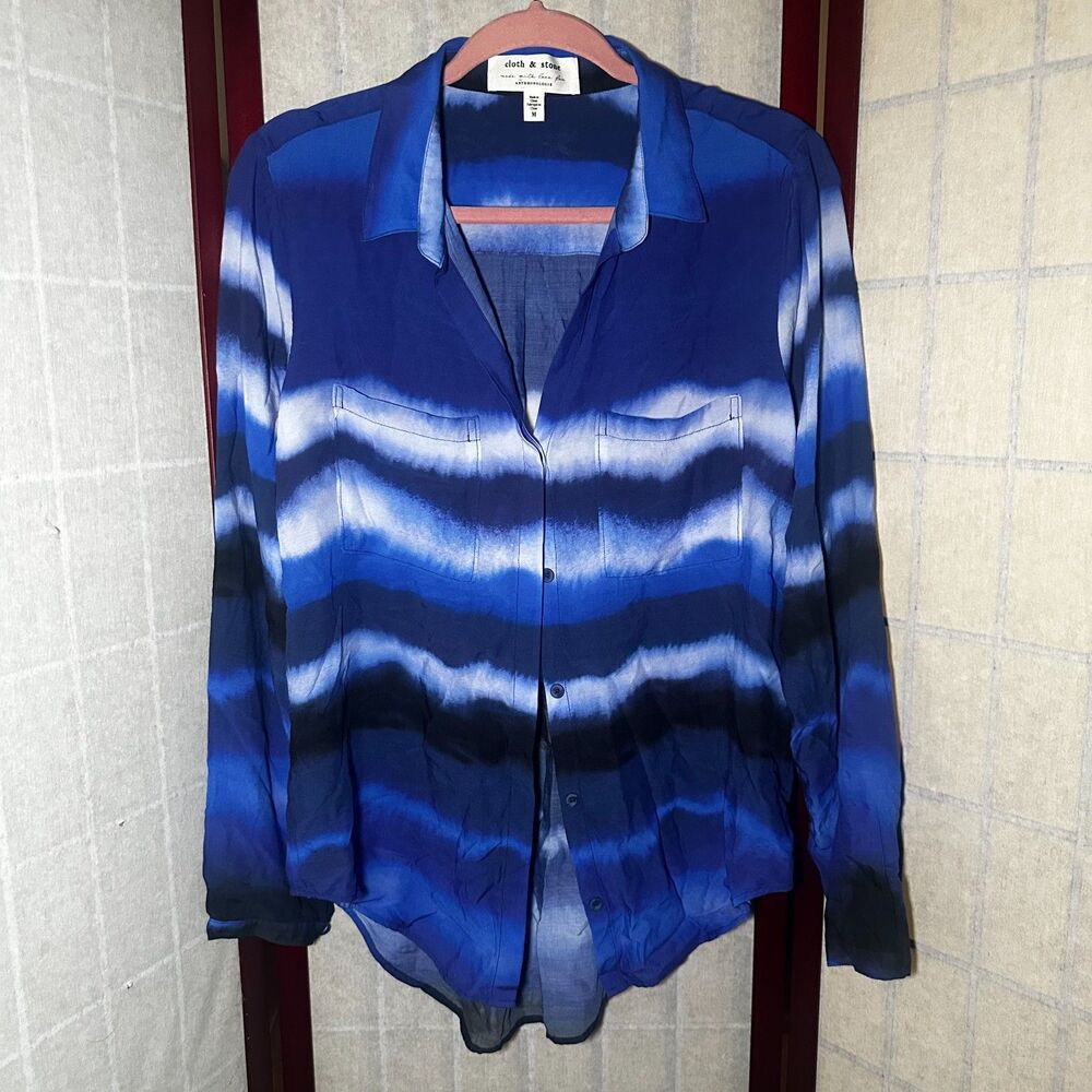Antropologie Cloth & Stone Ombre Tie-Dye Buttondown Shirt